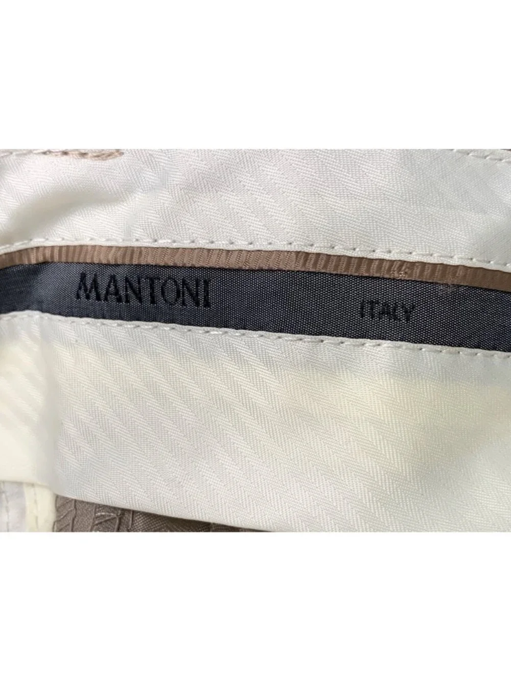NWT Mantoni Mens Super 140s Suit Jacket & Pleated Pants Tan 48L x 37 Wool